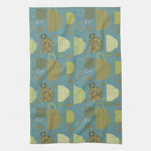 Linge De Cuisine Teacup moderne Dusty Blue du milieu du siècle (Vertical)