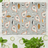 Linge De Cuisine Teal géométrique et motif bleu (Plié)