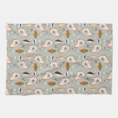 Linge De Cuisine Teal géométrique et motif bleu (Horizontal)