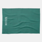 Linge De Cuisine Teal pinstripes (Horizontal)