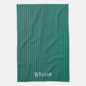 Linge De Cuisine Teal pinstripes (Vertical)