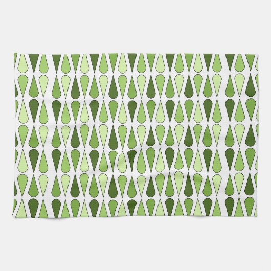 Linge De Cuisine Teardrops du milieu du siècle rétro Chartreuse (Horizontal)