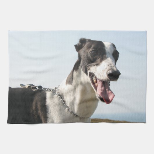 Linge De Cuisine Teatowel de lévrier - garçon beau P4 (Horizontal)