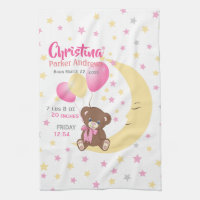 Teddy Bear assis sur la Lune Baby Birth Statistiqu