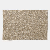 Linge De Cuisine Teddy Bear Brown Gold Parties scintillant (Horizontal)