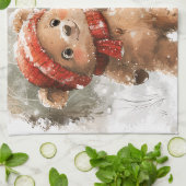 Linge De Cuisine Teddy Bear et Snowman (Plié)