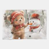 Linge De Cuisine Teddy Bear et Snowman (Horizontal)