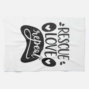 Linge De Cuisine Tee Chien Patte Sauvetage Amour Répéter