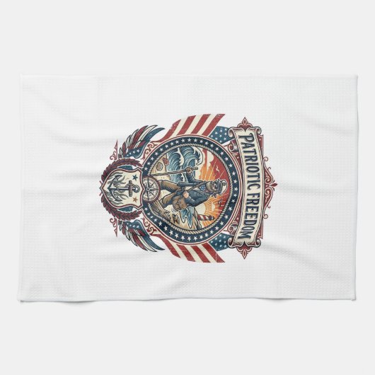 Linge De Cuisine Tee-shirt graphique vectoriel Patriotic Beachcombe (Horizontal)