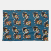 Linge De Cuisine télescope papillon Calico (turquoise) (Horizontal)