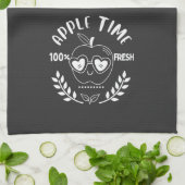 Linge De Cuisine Temps Apple (blanc) (Plié)