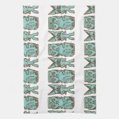 Linge De Cuisine Temps de Tiki en Aqua (Vertical)