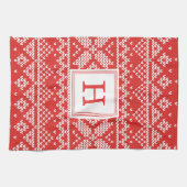 Linge De Cuisine Temps du pull | Monogramme de vacances (Horizontal)