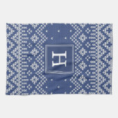 Linge De Cuisine Temps du pull | Monogramme de vacances (Horizontal)