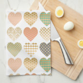 Linge De Cuisine tendances modernes coeurs graphiques (Quart Plié)