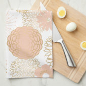 Linge De Cuisine tendances modernes fleur brune floraison (Quart Plié)