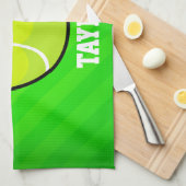 Linge De Cuisine Tennis ; Neon Green Stripes (Quart Plié)