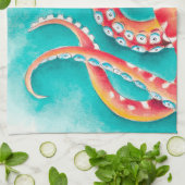 Linge De Cuisine Tentacles rouges d'Orange (Plié)