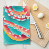 Linge De Cuisine Tentacles rouges d'Orange (Quart Plié)