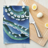 Linge De Cuisine Tentacles verts bleus (Quart Plié)