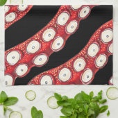 Linge De Cuisine Tentacules octopiques rouges Noir (Plié)