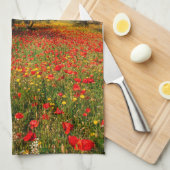 Linge De Cuisine terrain fleuri et arboré (Quart Plié)