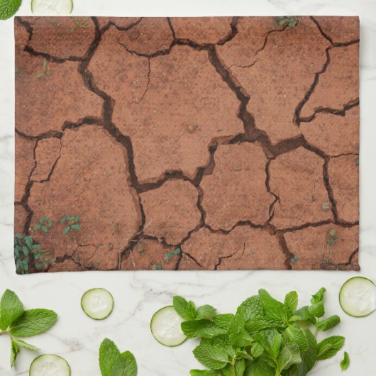 Linge De Cuisine terrain sec et fissuré (Plié)
