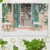 Linge De Cuisine Terrasse paisible à Rome (Plié)