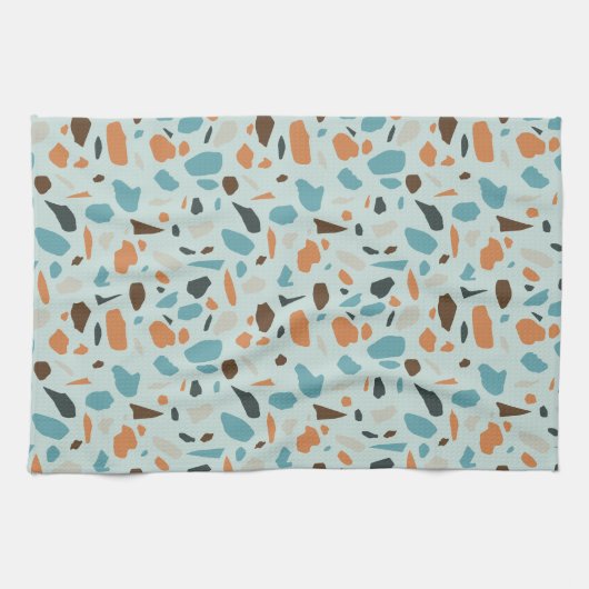 Linge De Cuisine Terrazzo bleu Motif (Horizontal)