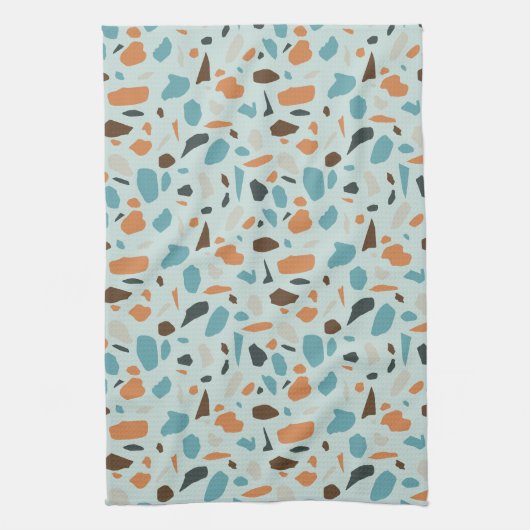 Linge De Cuisine Terrazzo bleu Motif (Vertical)