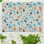 Linge De Cuisine Terrazzo bleu Motif (Plié)