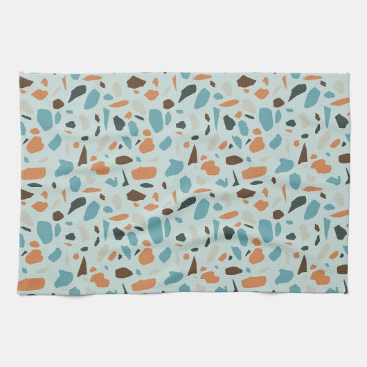 Linge De Cuisine Terrazzo bleu Motif (Horizontal)