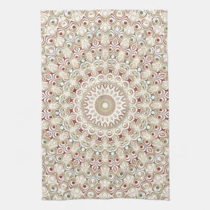 Linge De Cuisine Terre de Sienne et Mandala à motif Rouille