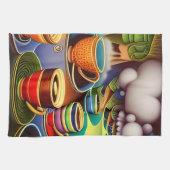 Linge De Cuisine Terre lunaire des tasses de café (Horizontal)