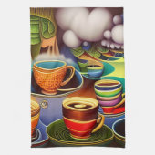 Linge De Cuisine Terre lunaire des tasses de café (Vertical)