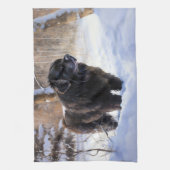 Linge De Cuisine Terre-Neuve Laissons neiger Noël (Vertical)