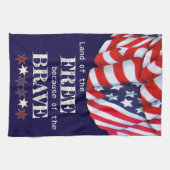 Linge De Cuisine Terre patriotique du Bunting Rouge Blanc Bleu Grat (Horizontal)