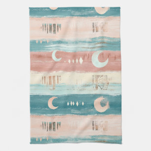 Linge De Cuisine Terre Tribale Ton Celeste Rayure - Astrologie