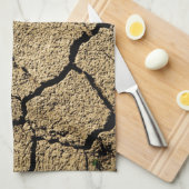 Linge De Cuisine Terres sèches avec terre fêlée (Quart Plié)