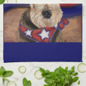 LINGE DE CUISINE TERRIER AIREDALE        (Plié)