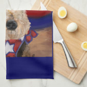LINGE DE CUISINE TERRIER AIREDALE        (Quart Plié)