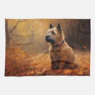 Linge De Cuisine Terrier de la baie de Chesapeake en Feuilles d'Aut