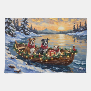 Linge De Cuisine Terrier de Staffordshire américain bateau de Noël