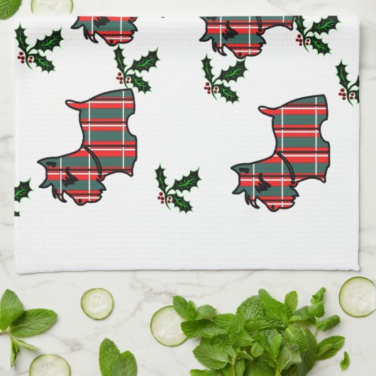 LINGE DE CUISINE TERRIER ÉCOSSAIS (Plié)