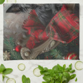 Linge De Cuisine Térrier Écossais Fête de Noël (Plié)