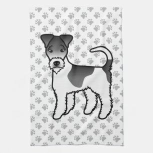 Linge De Cuisine Terrier Fox à fil de fer noir et blanc Chien de de