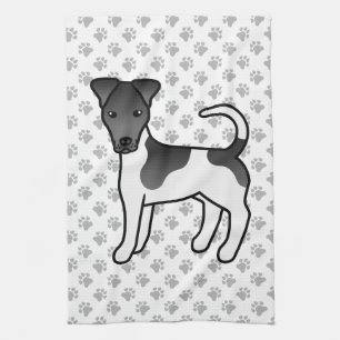 Linge De Cuisine Terrier Fox Lisse Cartoon Chien Noir Et Blanc