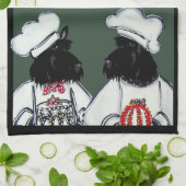 Linge De Cuisine Térriers écossais       (Plié)