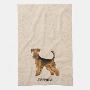 Linge De Cuisine Tervueren Airedale Terrier Chien de Dessin Animé M