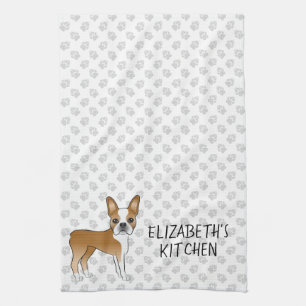 Linge De Cuisine Tervueren Boston Terrier Chien de Dessin Animé & T